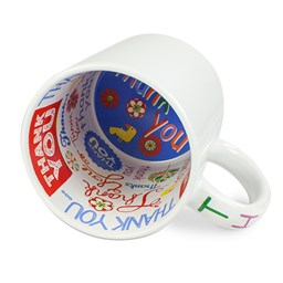 Toon details voor Subli Motto Mug Thank You - beker 330 ml. Afbeelding van Subli Motto Mug Thank You - beker 330 ml.